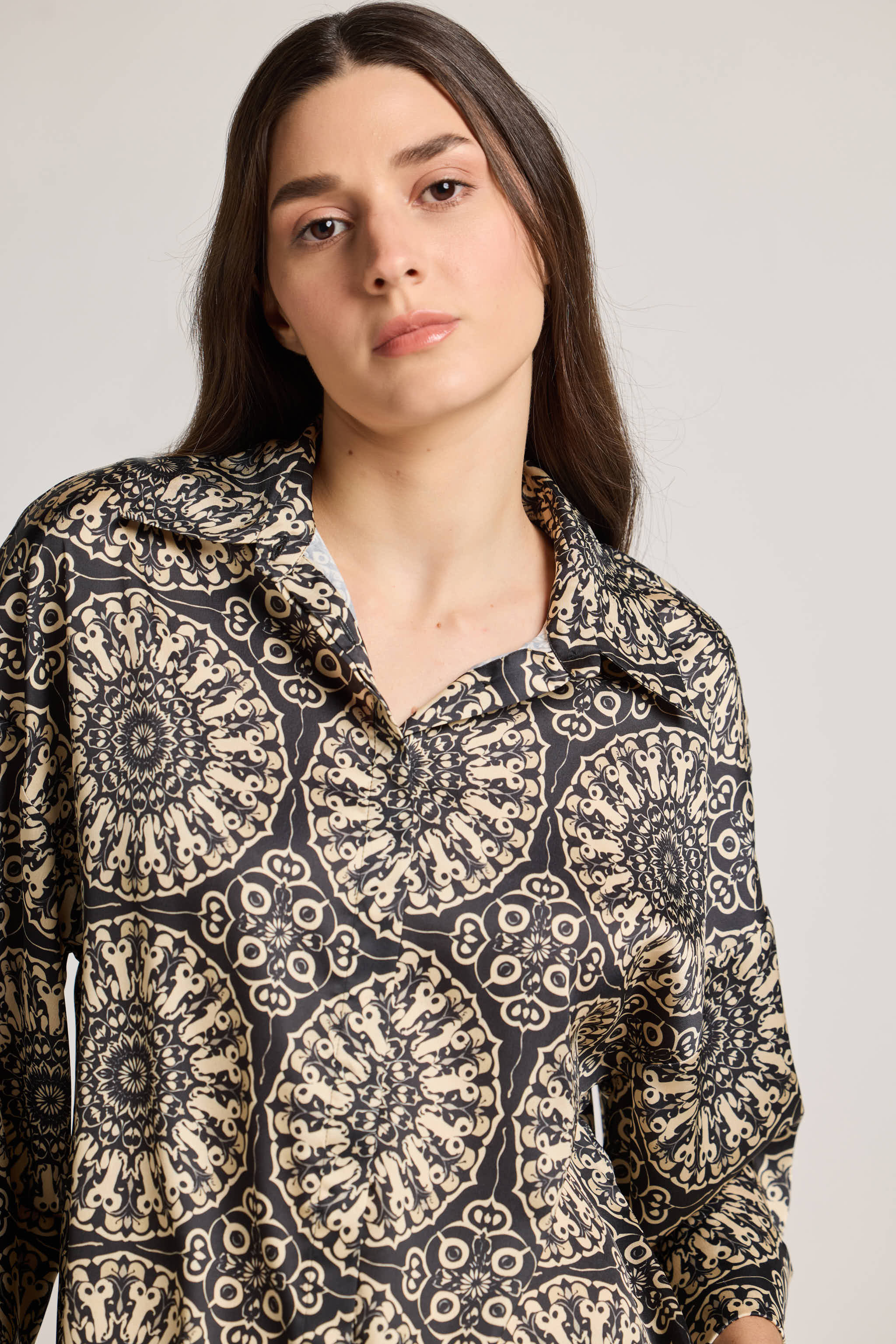 Mandala Black Printed Shirt
