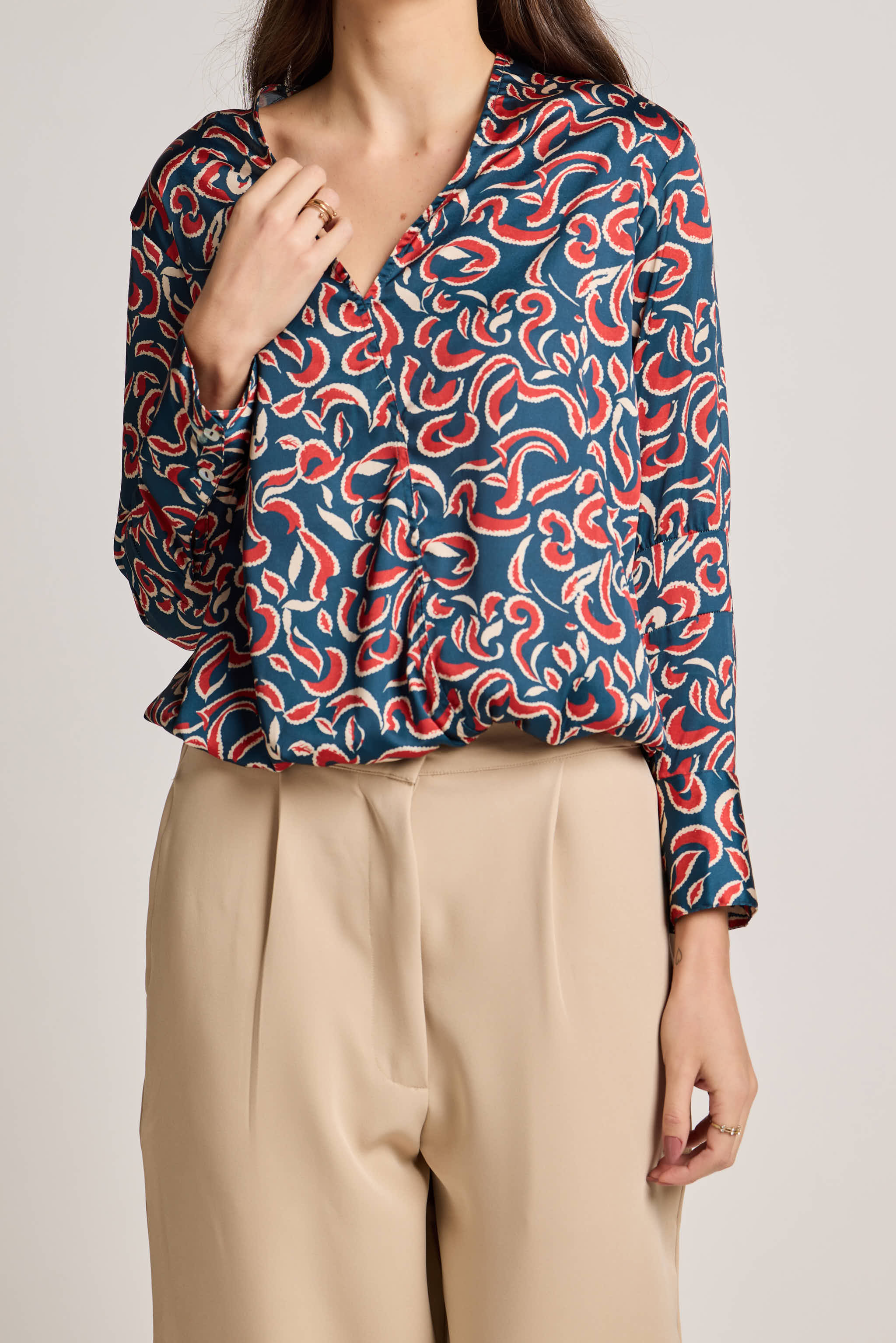 Blue Abstract Printed Top
