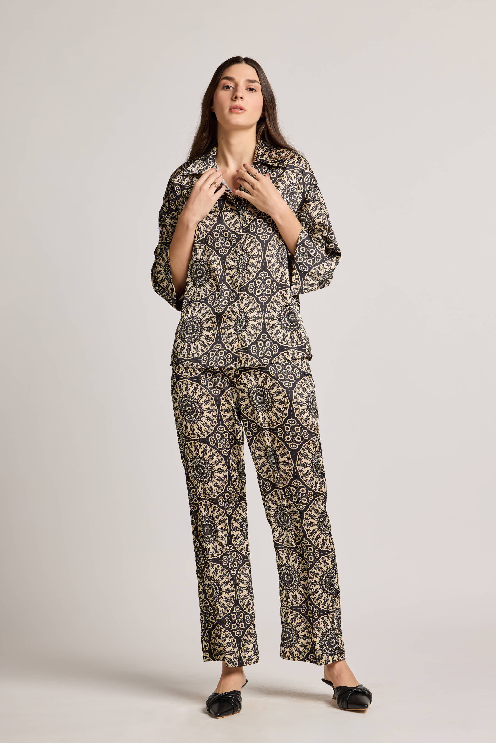 Mandala Black Printed Shirt