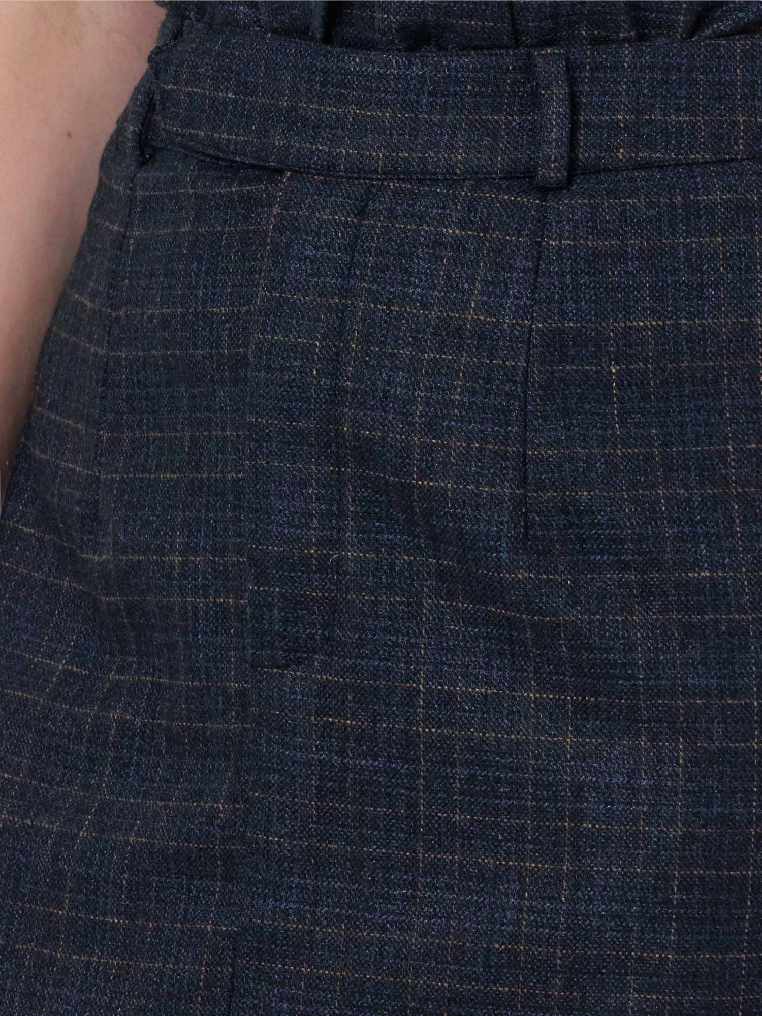 BLUE CHECKED TWEED SKIRT