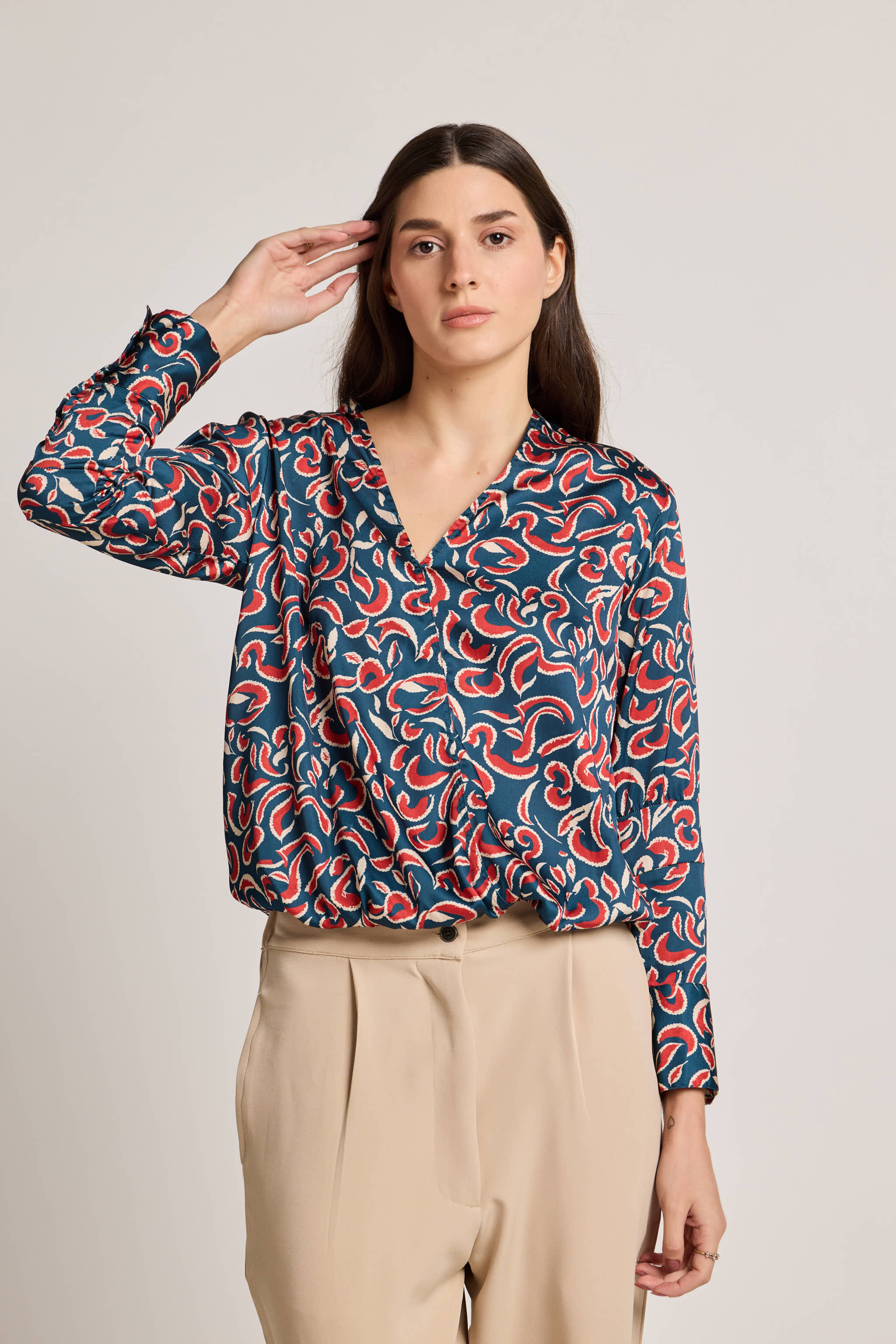 Blue Abstract Printed Top