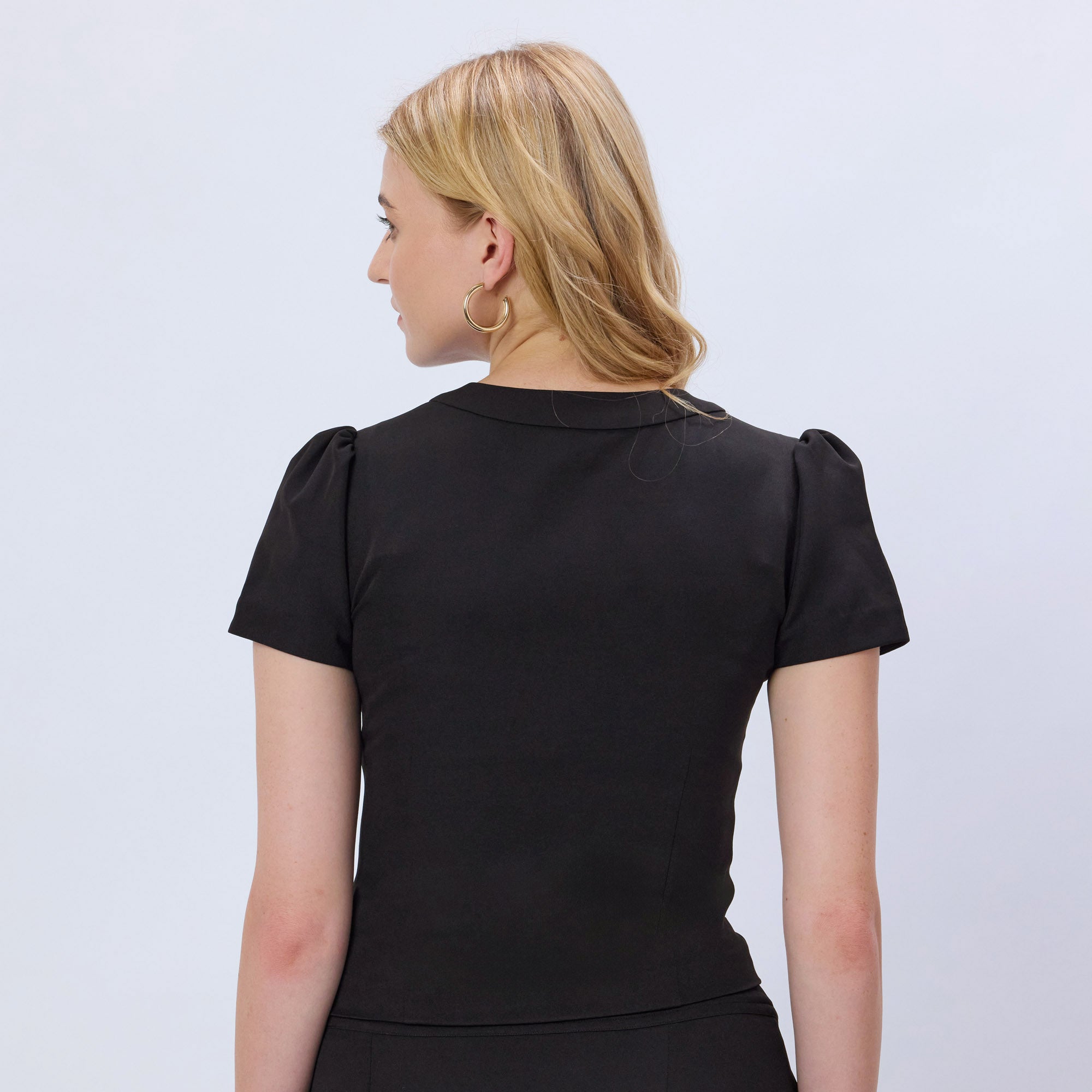 BLACK BUTTONED CORSET TOP