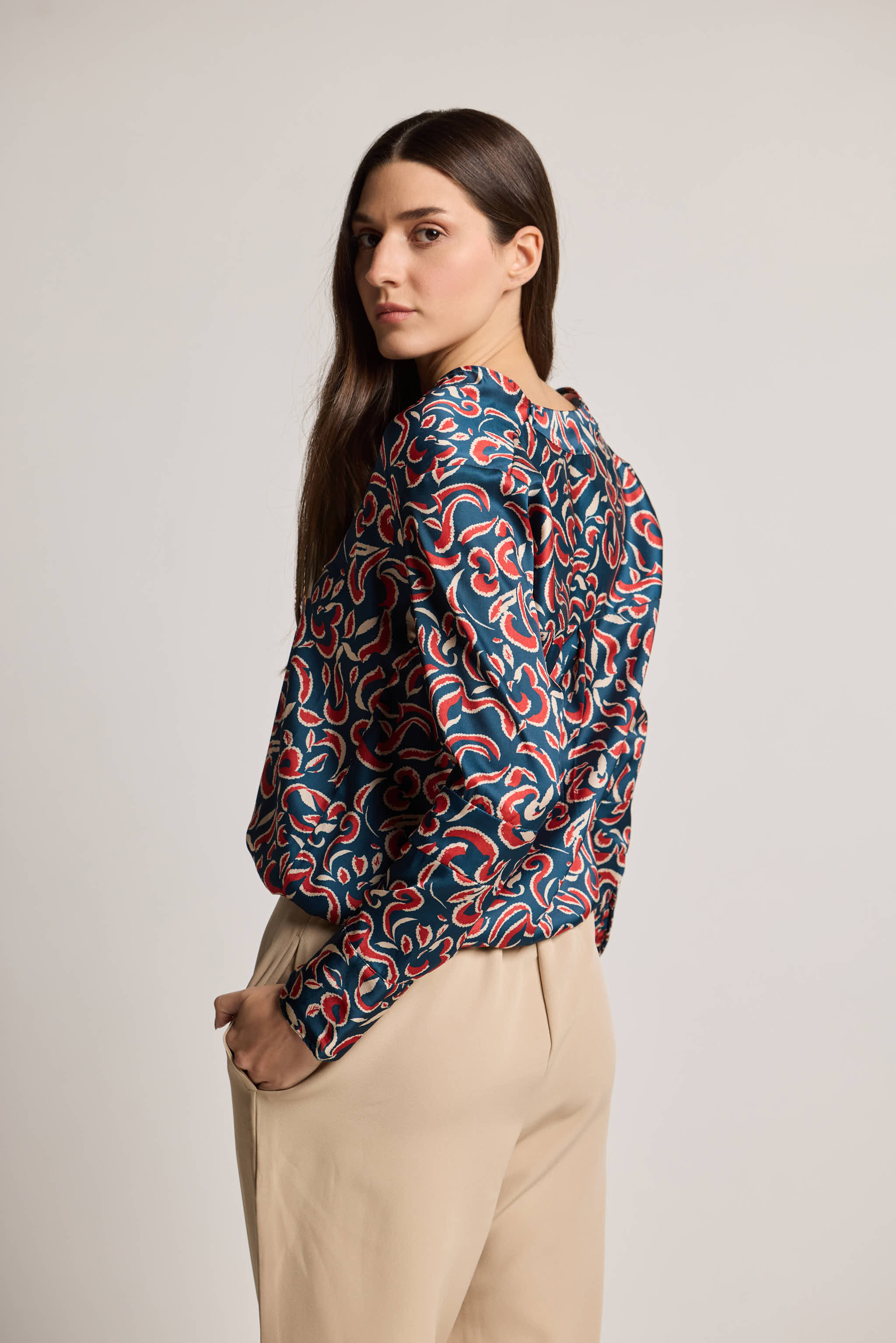 Blue Abstract Printed Top