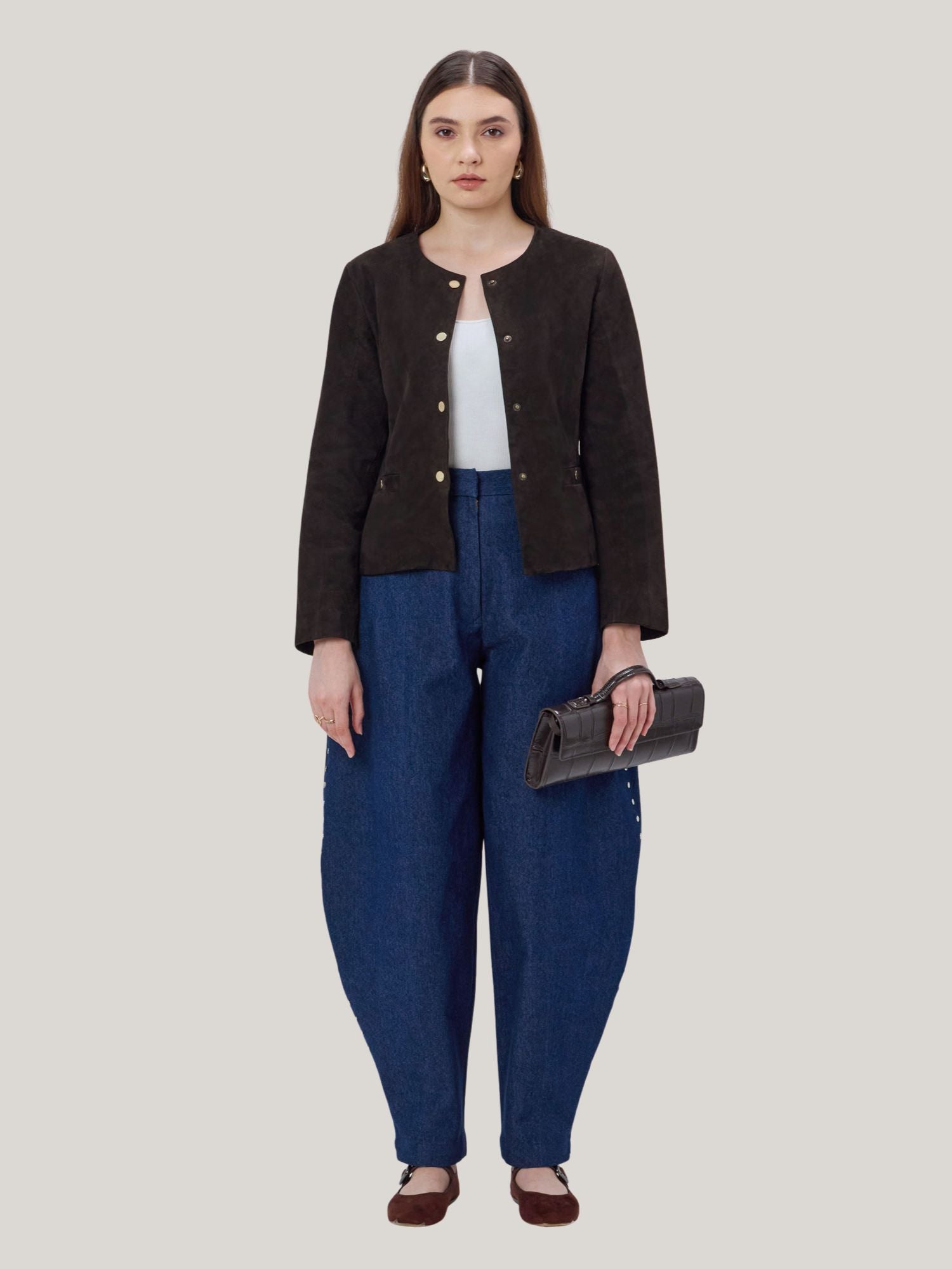 CHOCOLATE BROWN GENUINE SUEDE JACKET