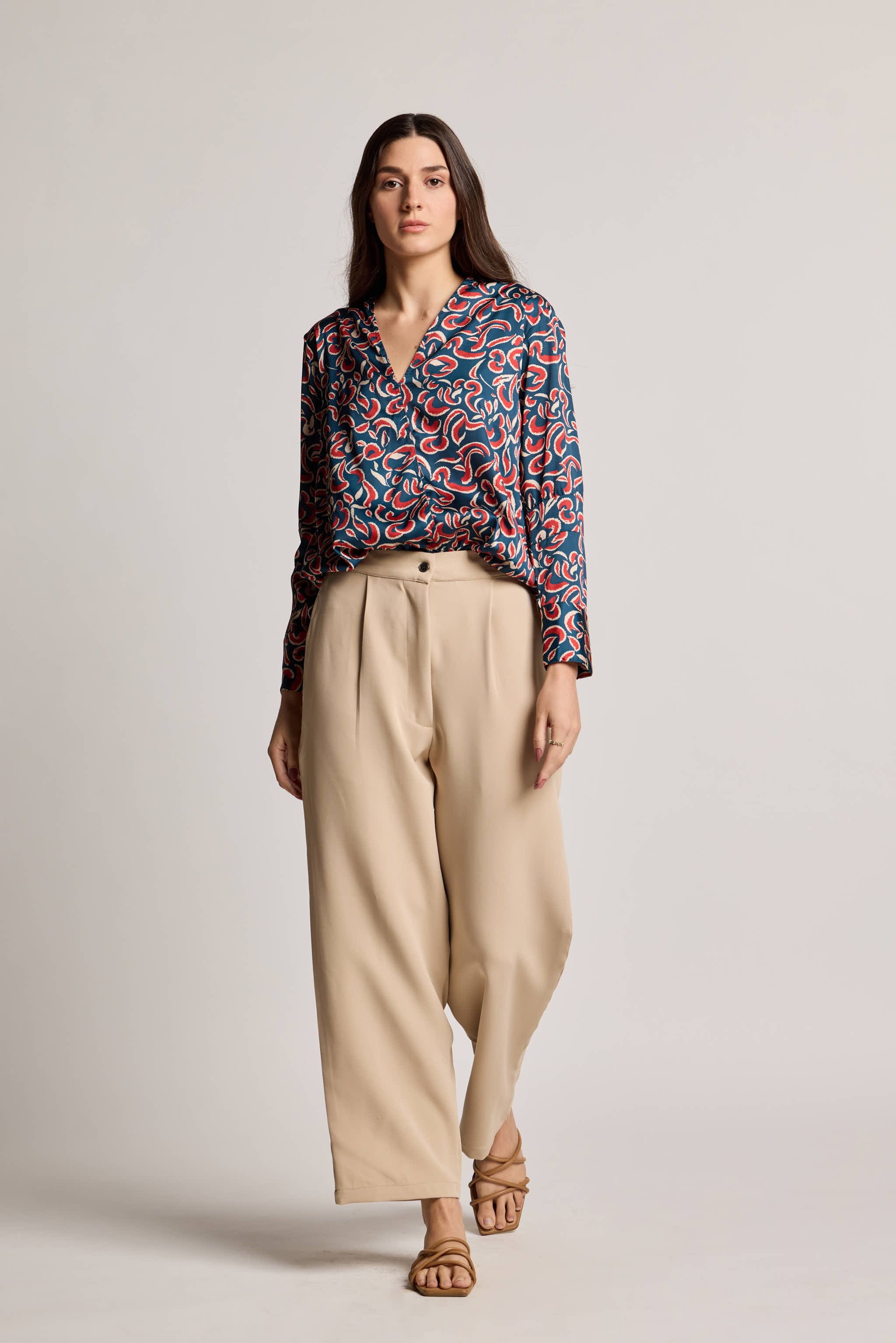 Blue Abstract Printed Top