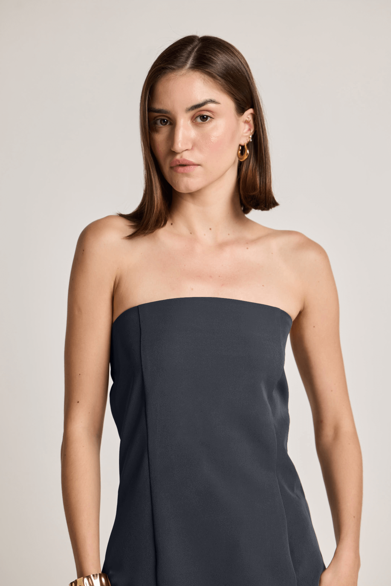 Charcoal Grey Off-Shoulder Top