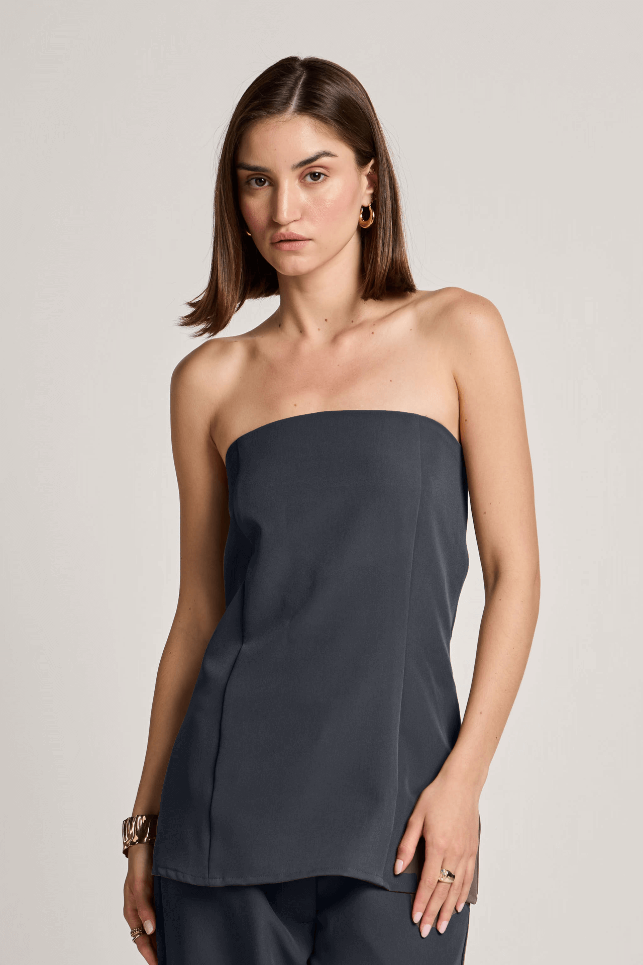 Charcoal Grey Off-Shoulder Top
