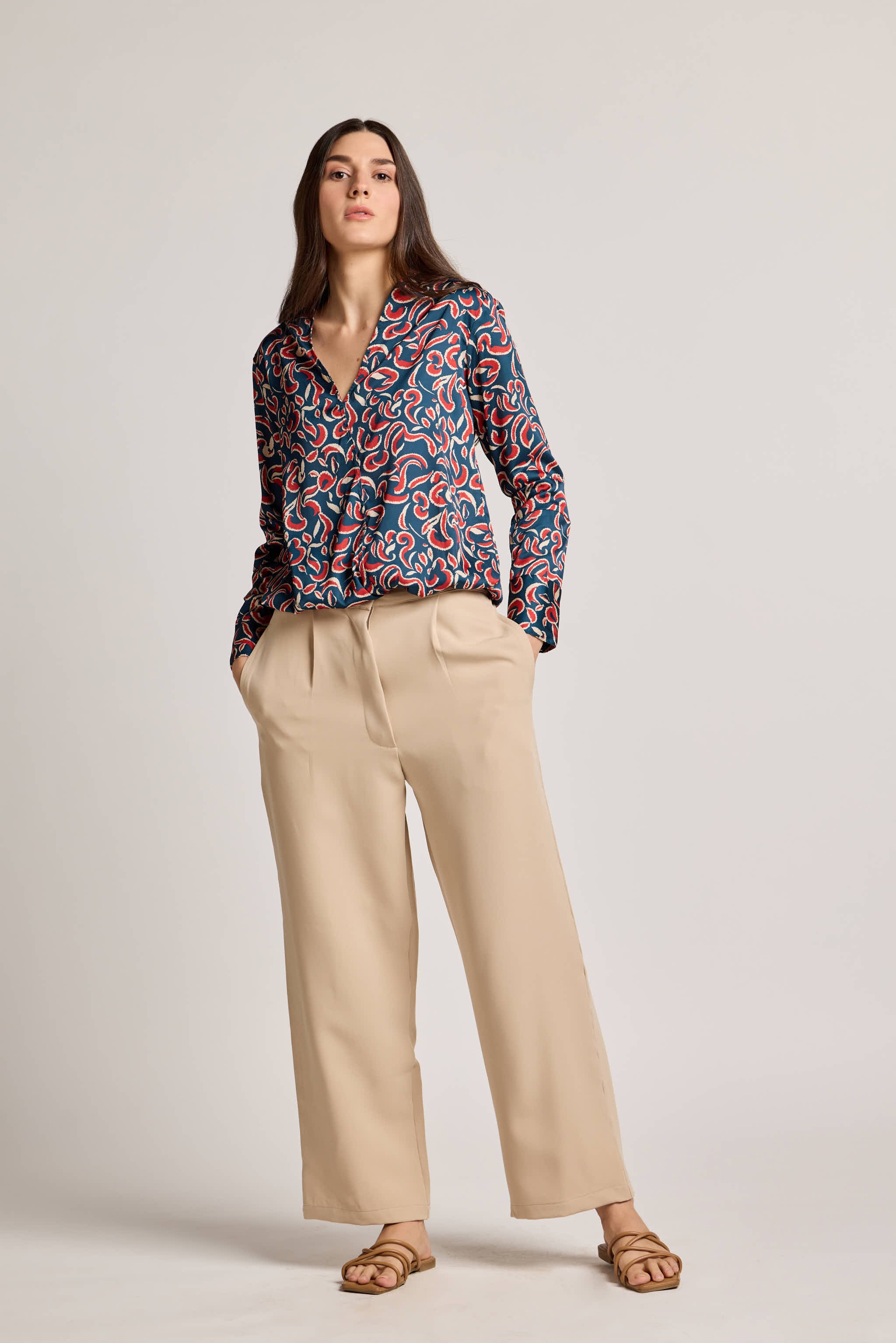Blue Abstract Printed Top
