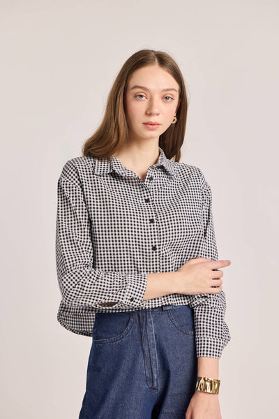 Monochrome Checked Cotton Shirt