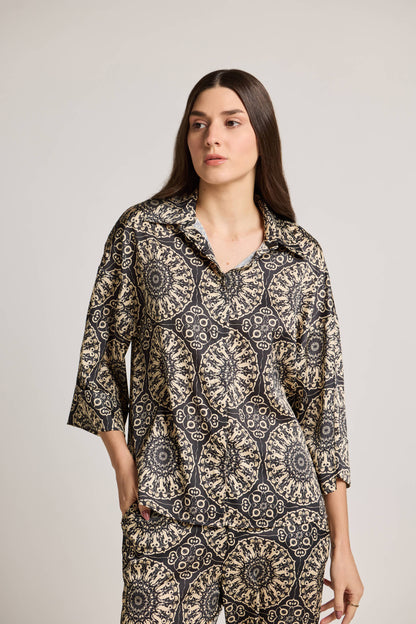 Mandala Black Printed Shirt