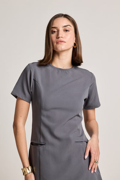 Charcoal Grey Short Dress