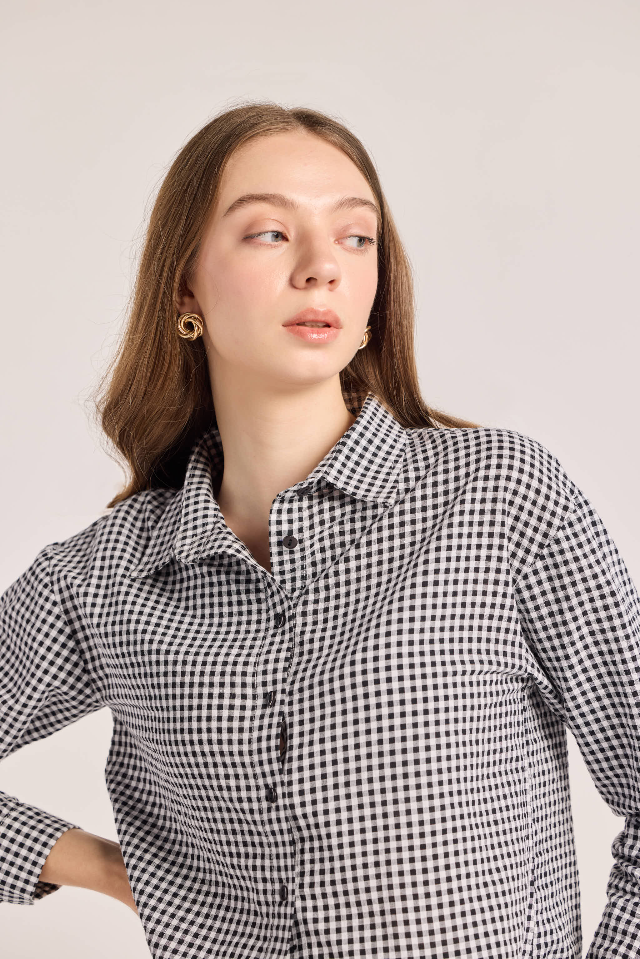 Monochrome Checked Cotton Shirt