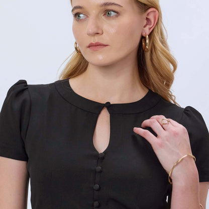 BLACK BUTTONED CORSET TOP