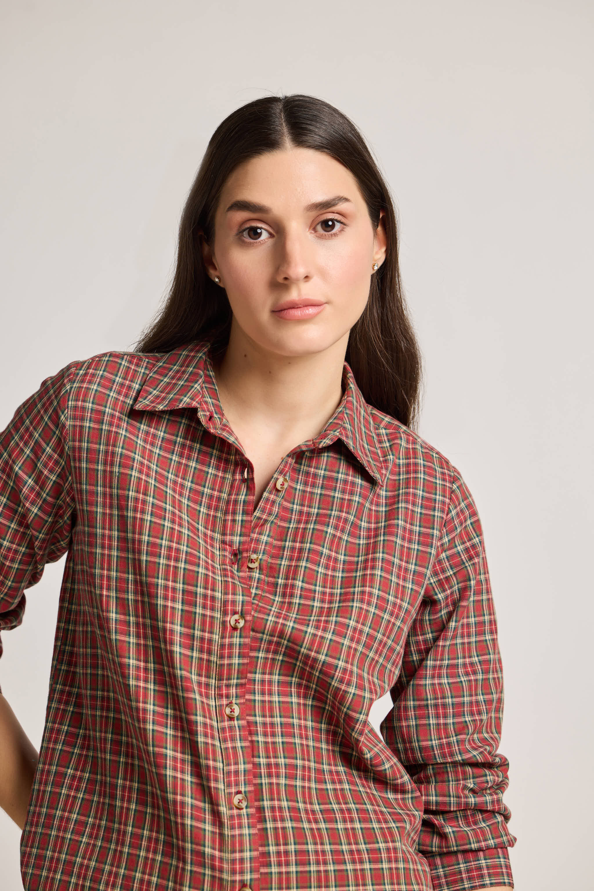 Red Checked Cotton Shirt