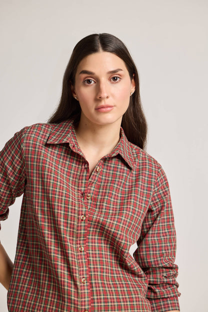 Red Checked Cotton Shirt