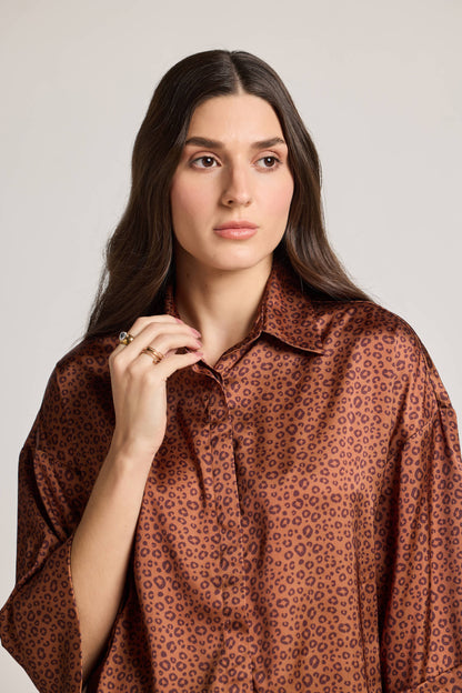 Animal Mocha Printed Shirt