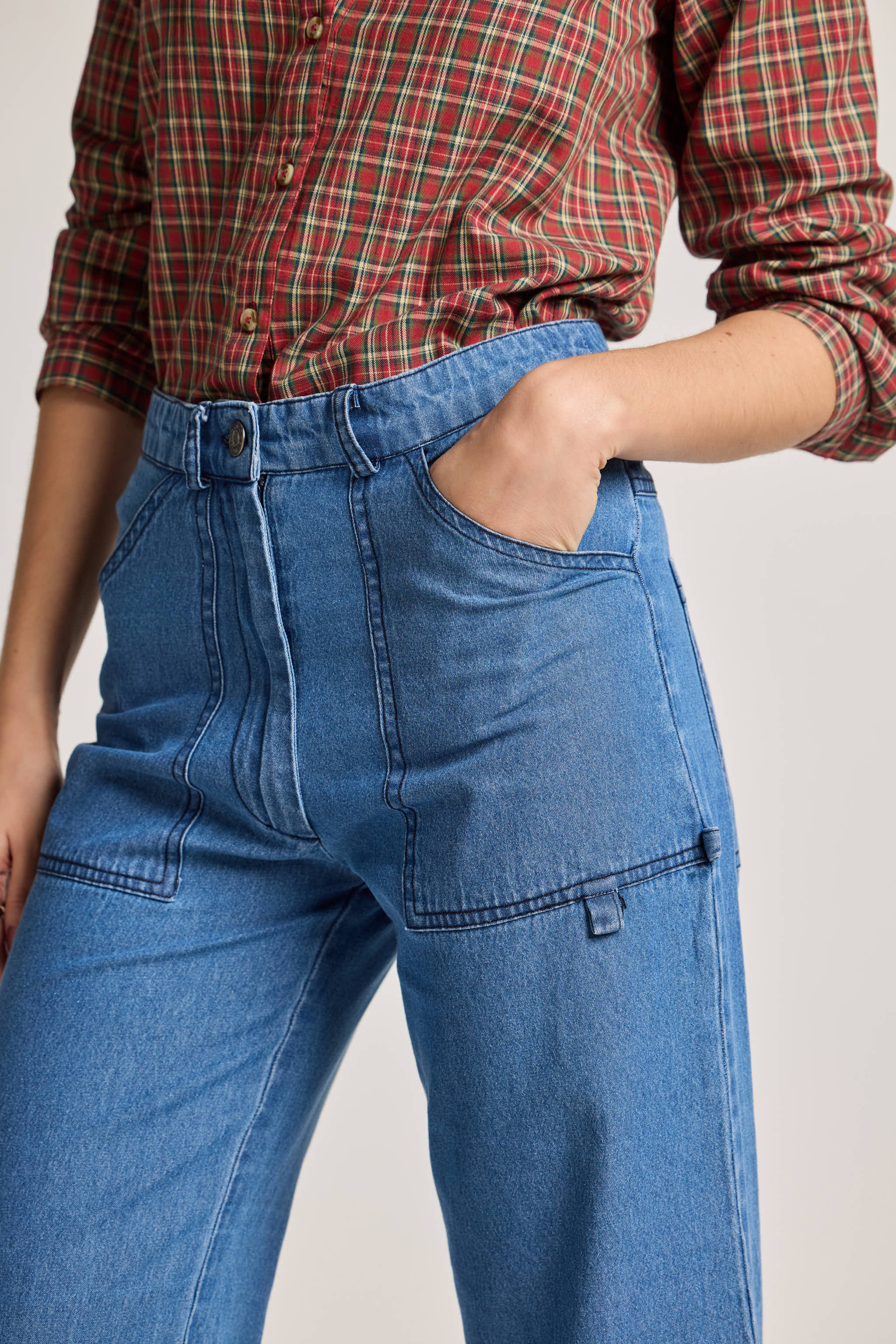 Mid Wash Bootcut Denim Jeans