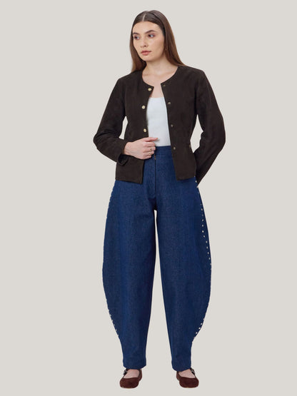 CHOCOLATE BROWN GENUINE SUEDE JACKET