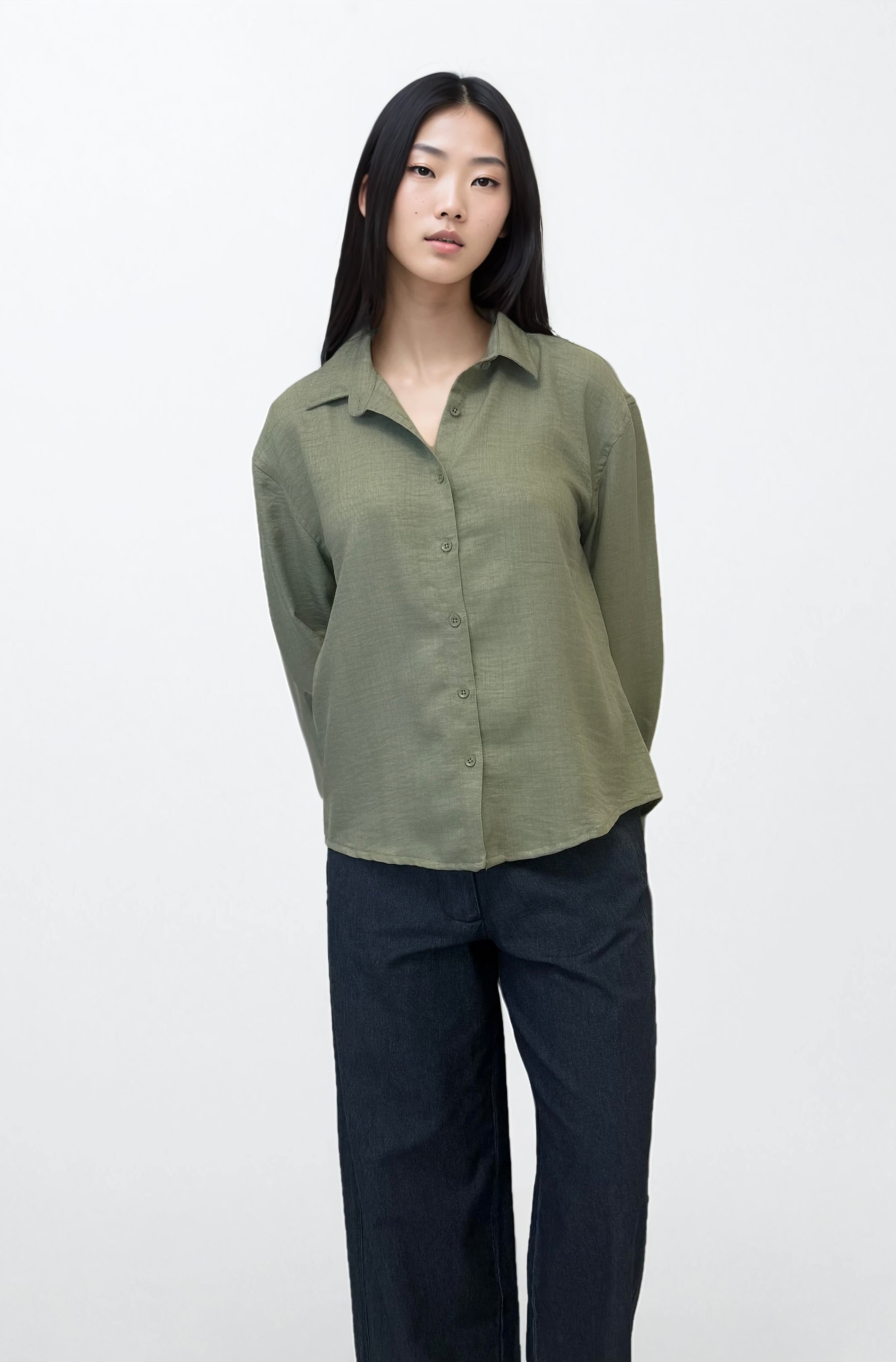 Sage Green Cotton Linen Shirt