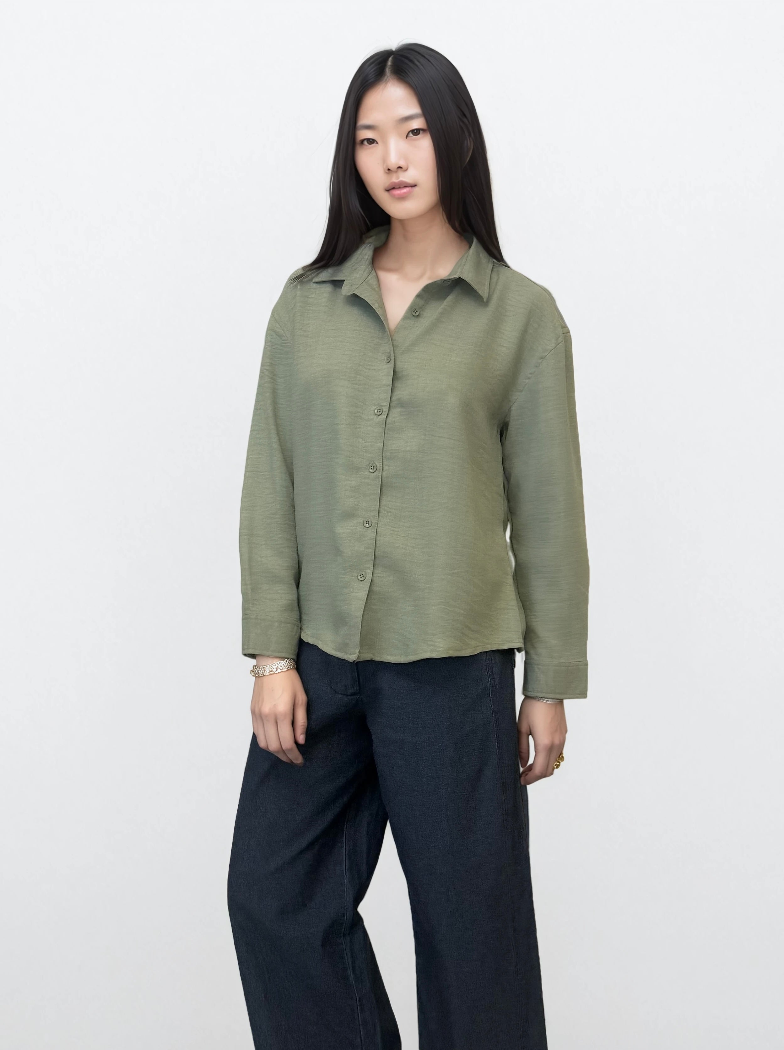 Sage Green Cotton Linen Shirt