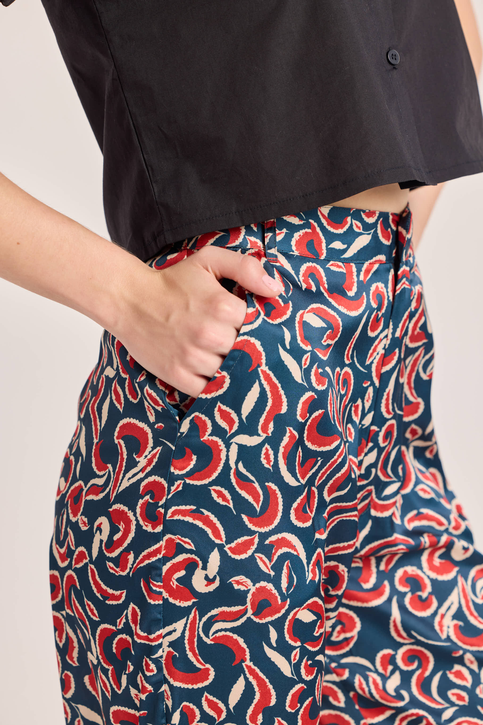 Blue Abstract Printed Pants