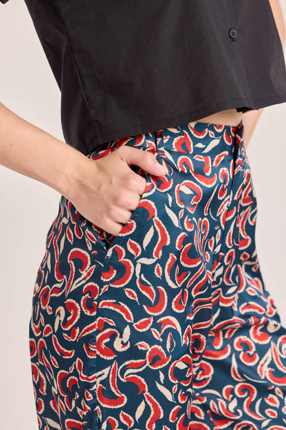 Blue Abstract Printed Pants