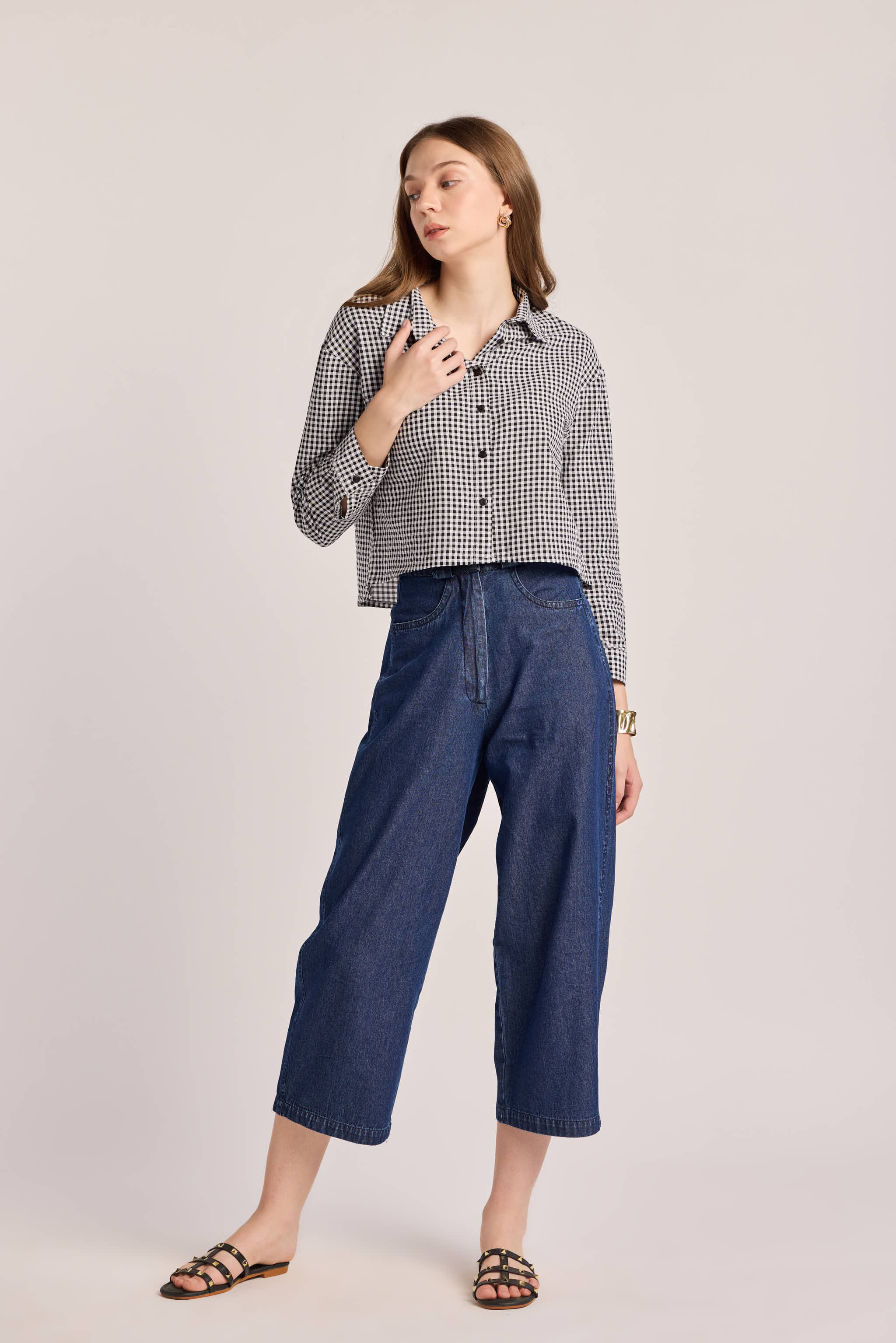 Monochrome Checked Cotton Shirt