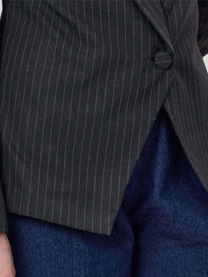 PINK AND GREY PINSTRIPE BLAZER