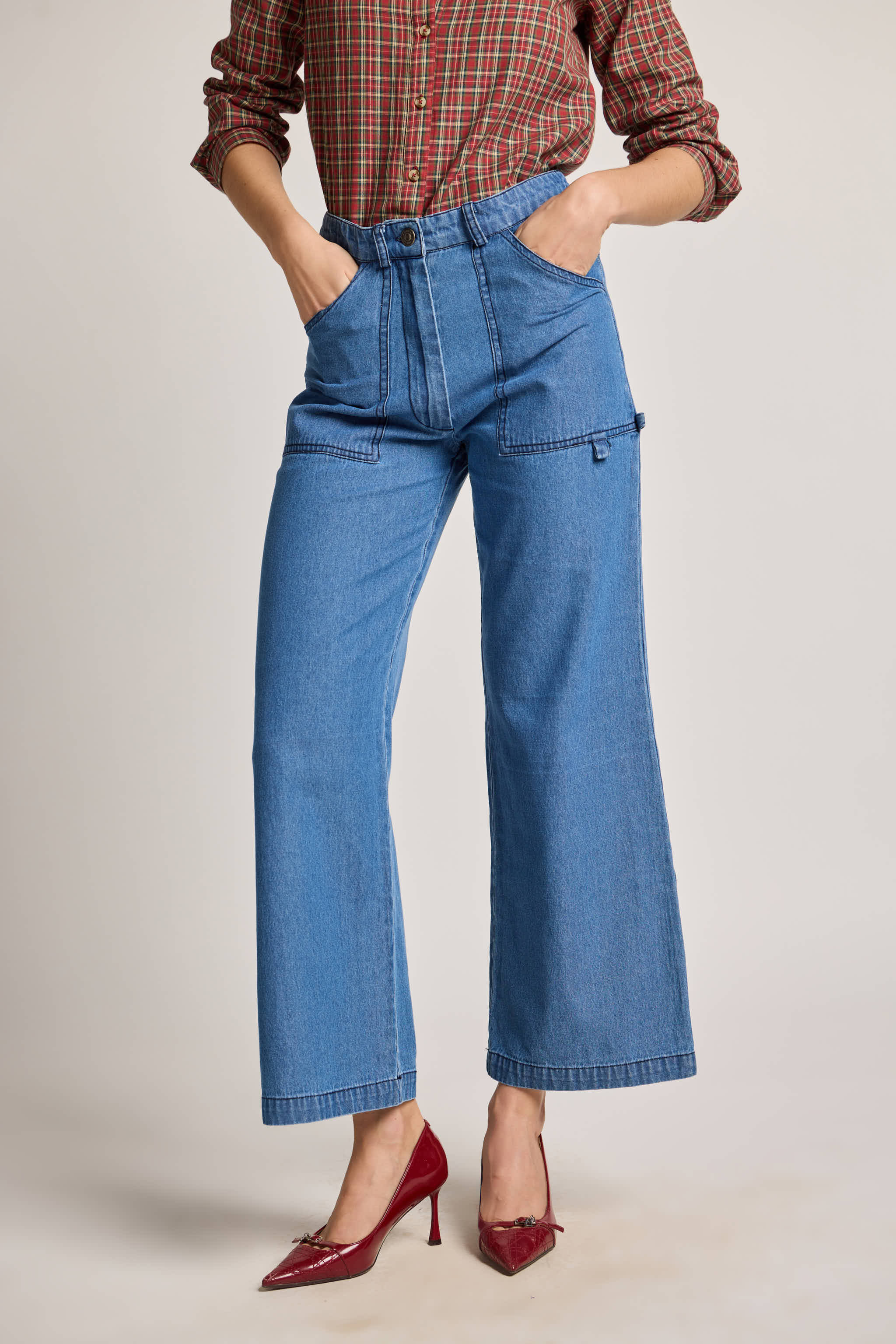 Mid Wash Bootcut Denim Jeans