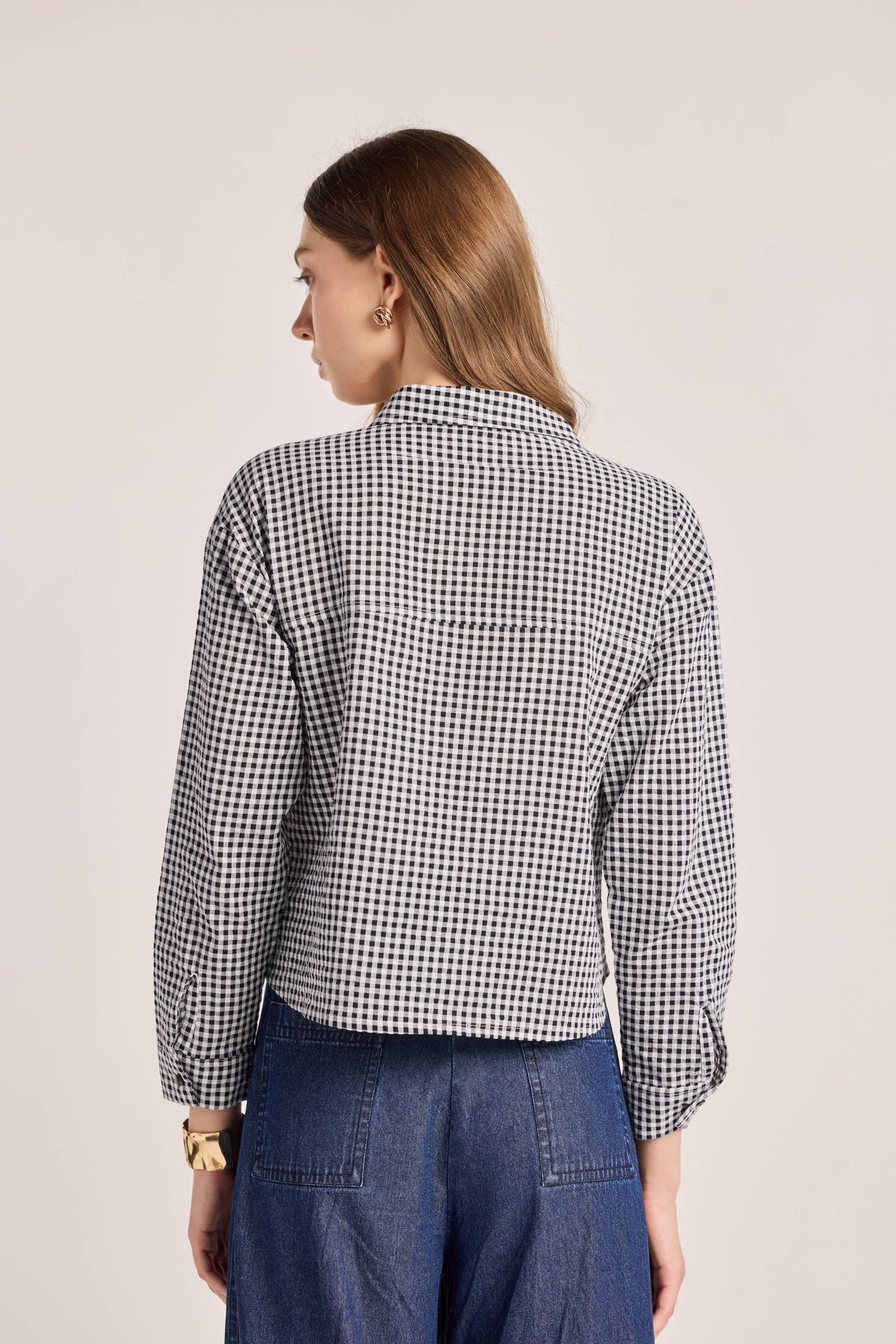 Monochrome Checked Cotton Shirt