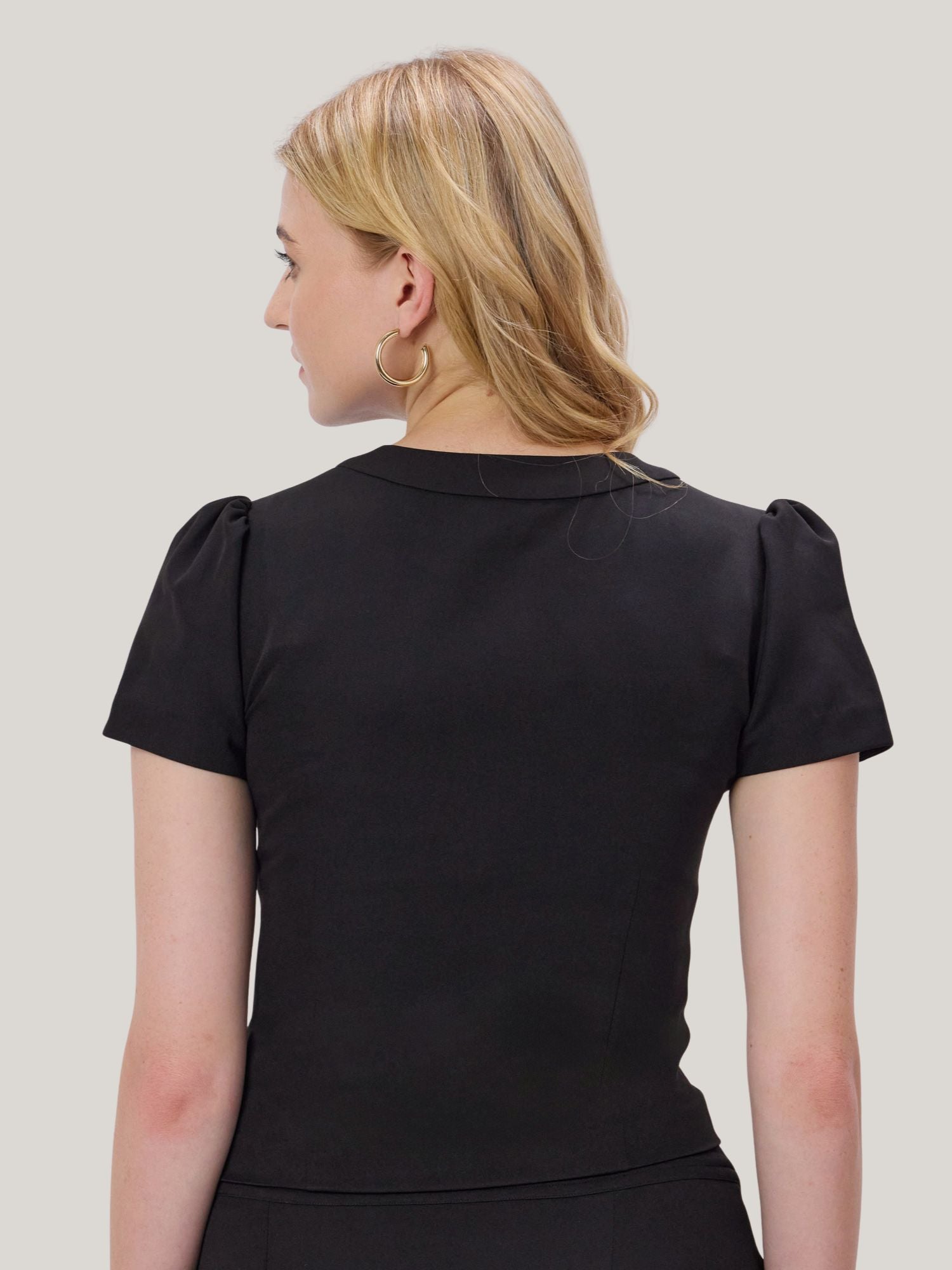 BLACK BUTTONED CORSET TOP