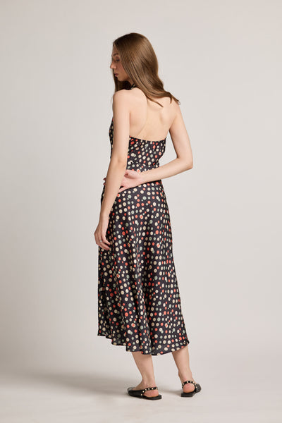 Polka Gems Printed Halter Neck Dress