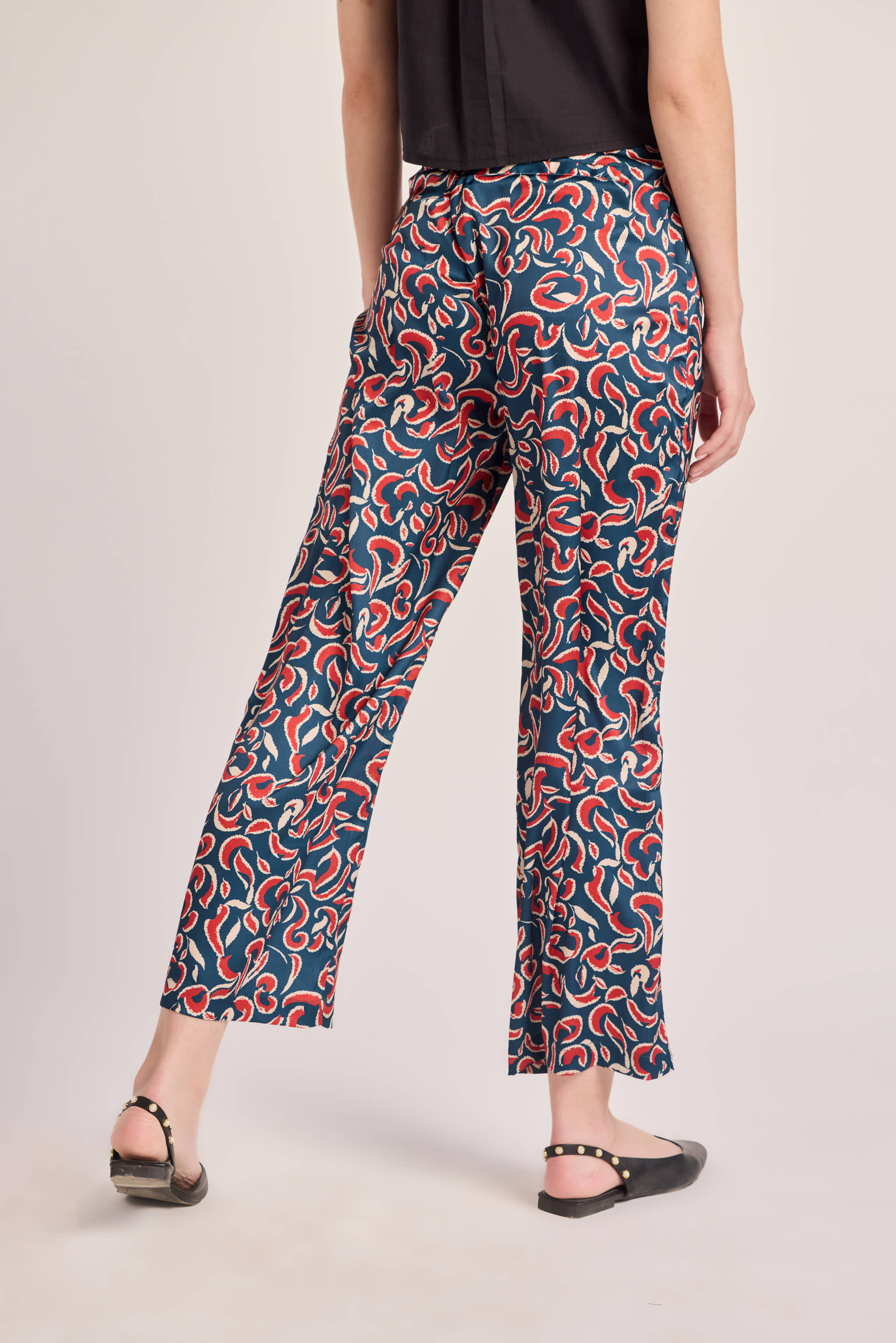 Blue Abstract Printed Pants