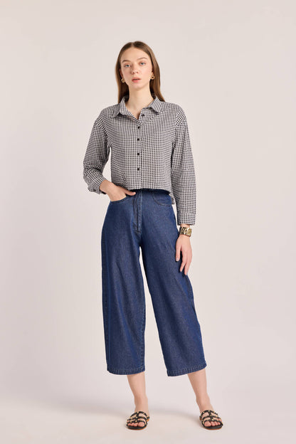 Monochrome Checked Cotton Shirt