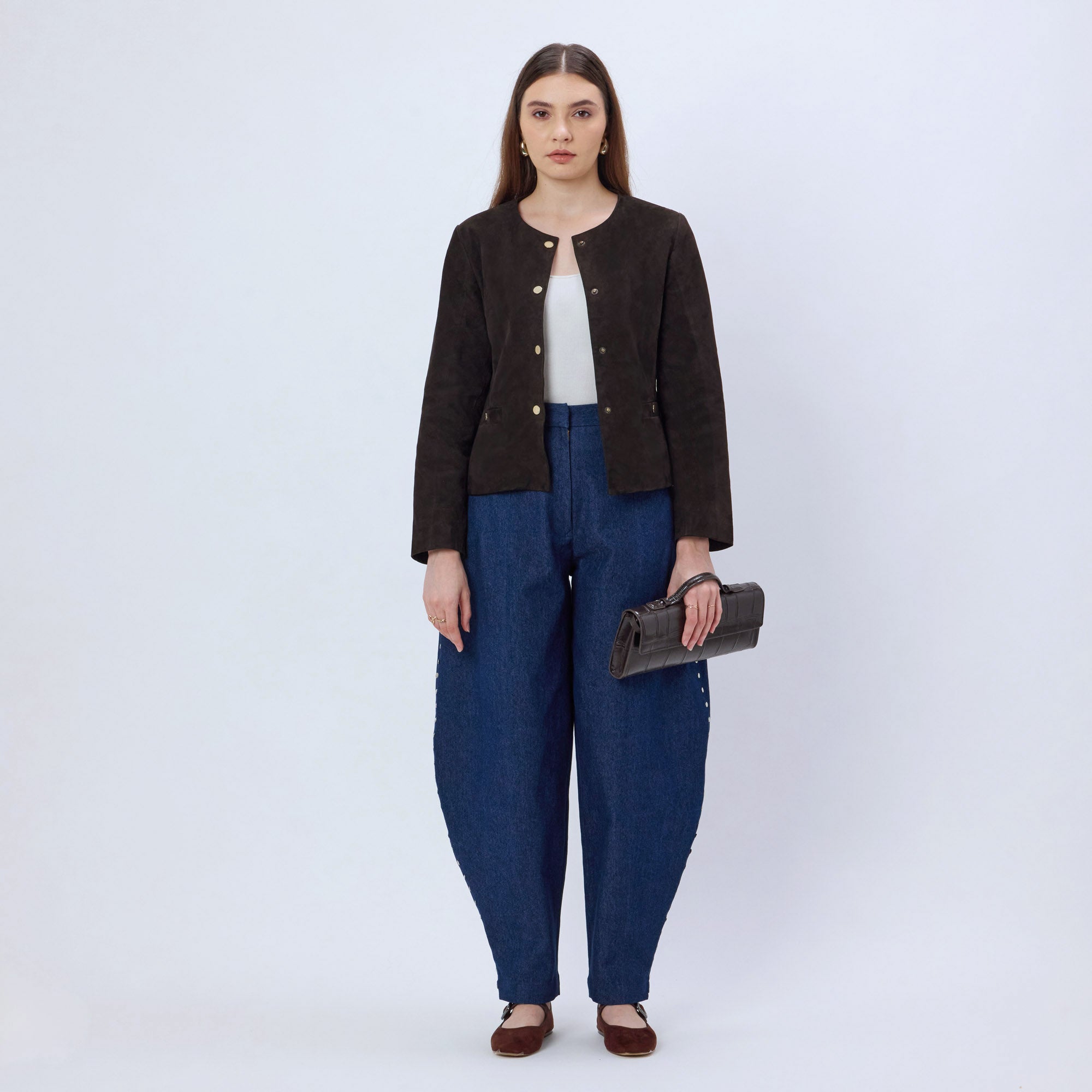 CHOCOLATE BROWN GENUINE SUEDE JACKET