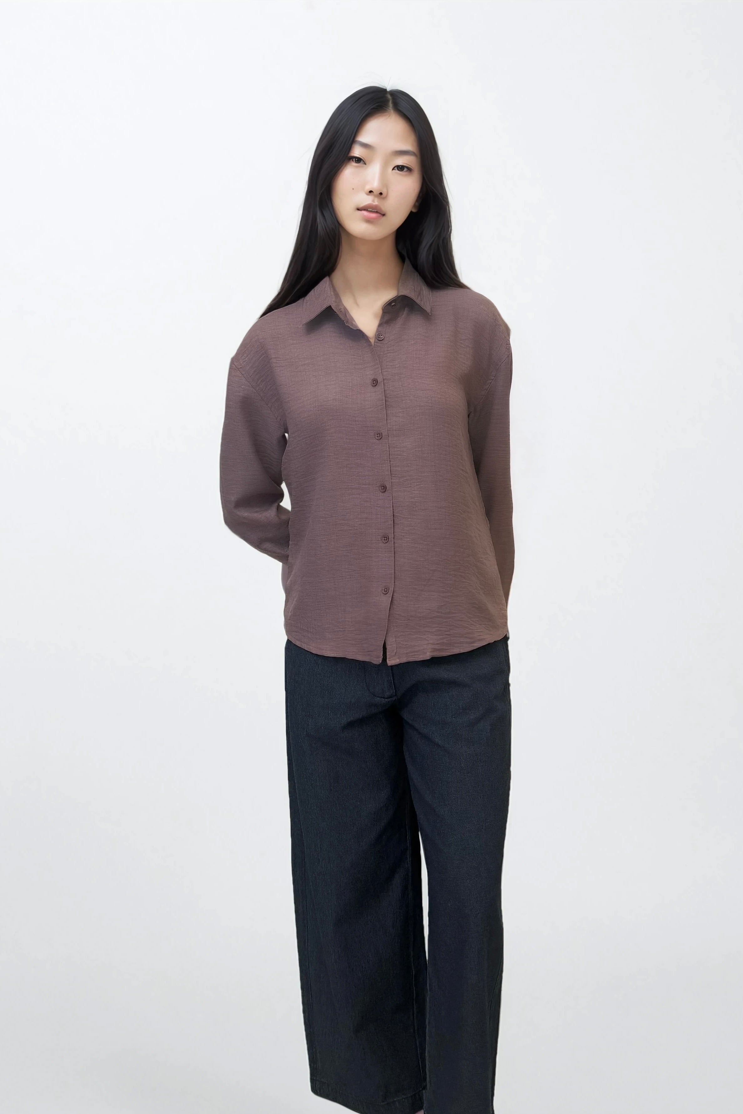 Purple Cotton Linen Shirt