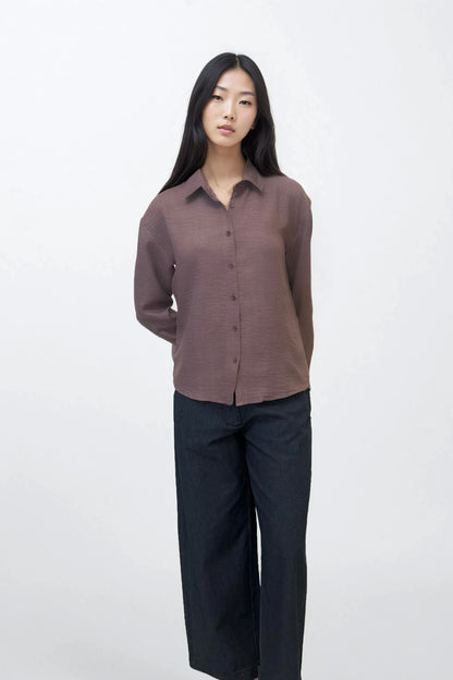 Purple Cotton Linen Shirt