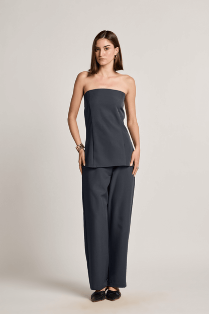 Charcoal Grey Off-Shoulder Top