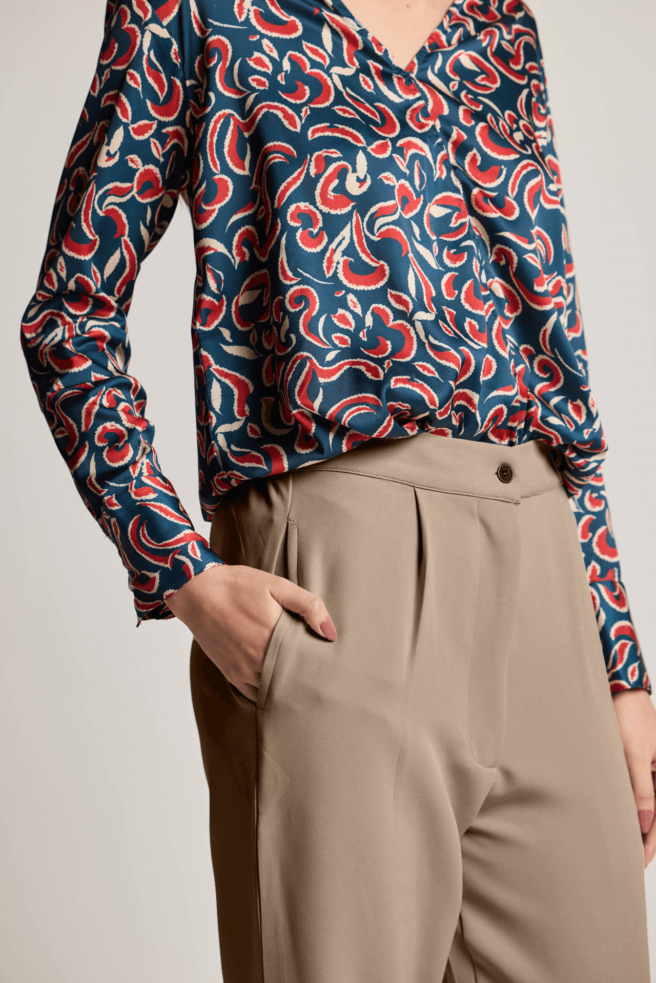 Beige Formal Pants