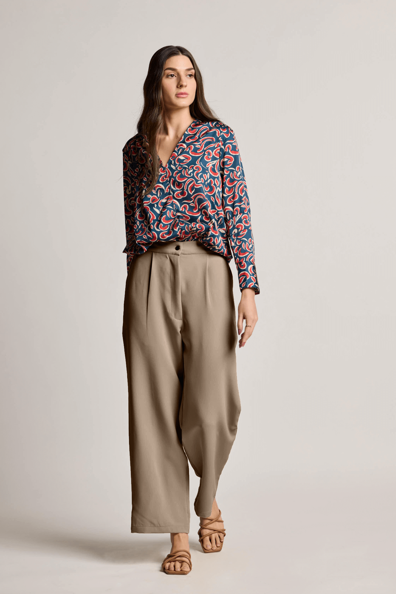Beige Formal Pants