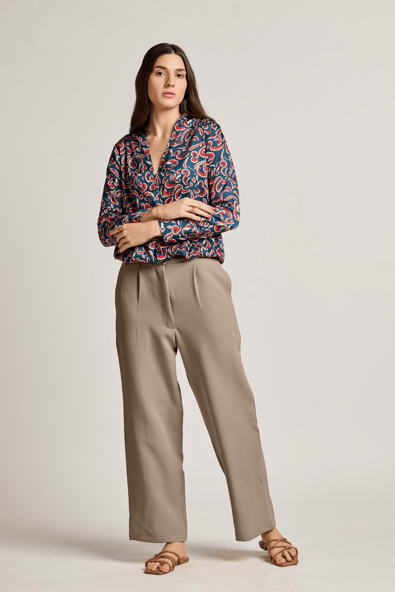 Beige Formal Pants